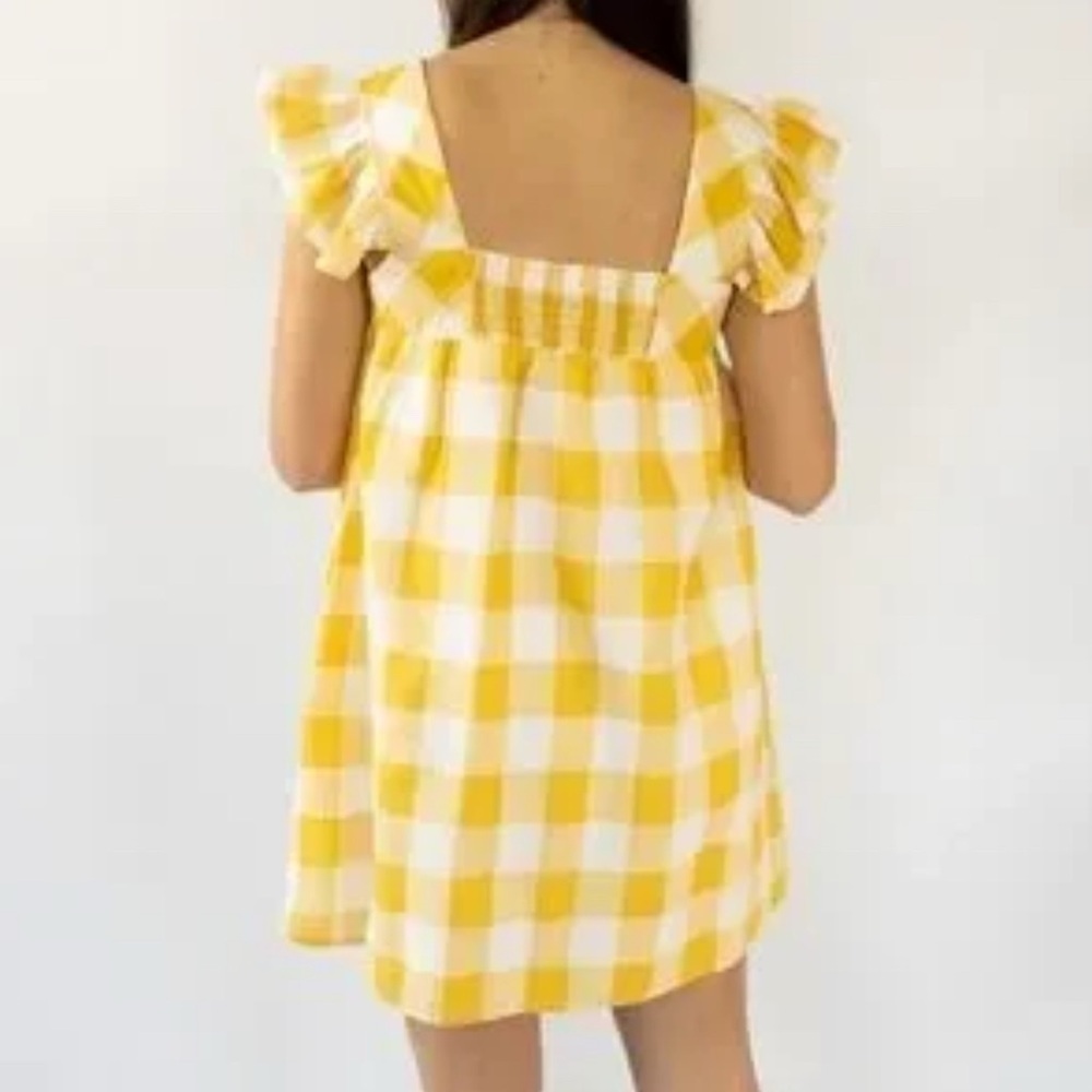 Entro Gingham Yellow and White Checker Dress - Picture 2 of 10